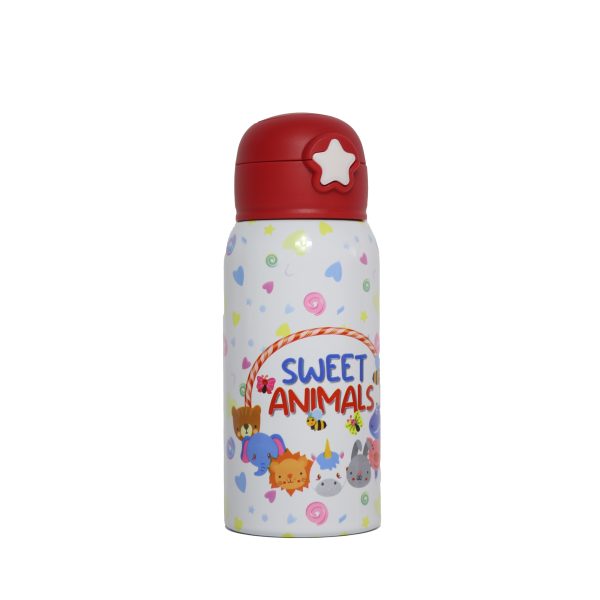 Borraccia termica Mypiki Happy Baby sweet animals 500 ml con cannuccia