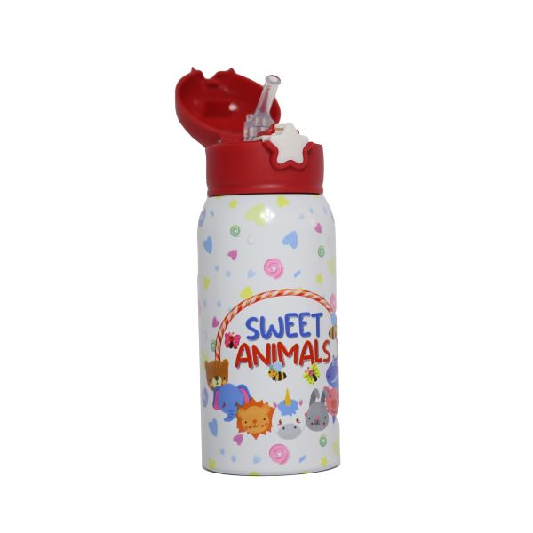 Borraccia termica Mypiki Happy Baby sweet animals 500 ml con cannuccia