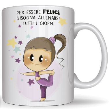 Tazza Mug "Per essere felici bisogna allenarsi tutti i giorni"