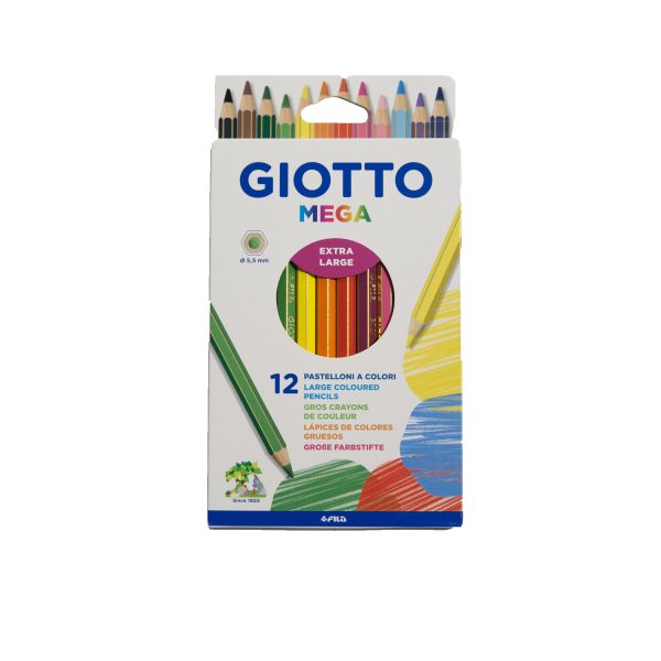 giotto mega extra large 12 pezzi pastelloni a colori