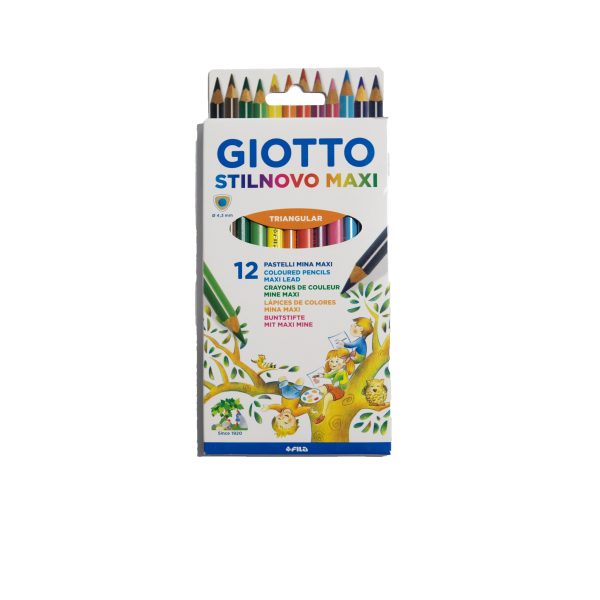 giotto stilnovo maxi 12 pezzi triangular pastelli mina maxi